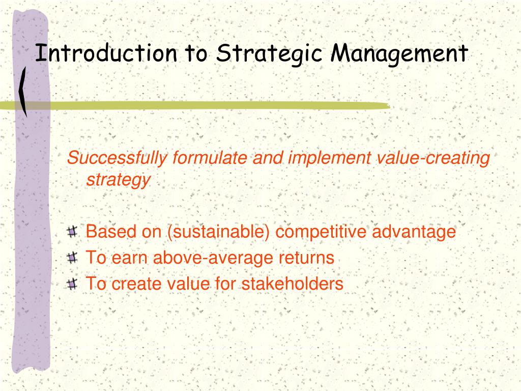 PPT - Introduction to Strategic Management PowerPoint Presentation ...