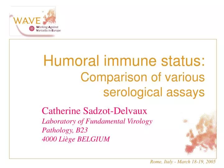 humoral immune status comparison of various serological assays