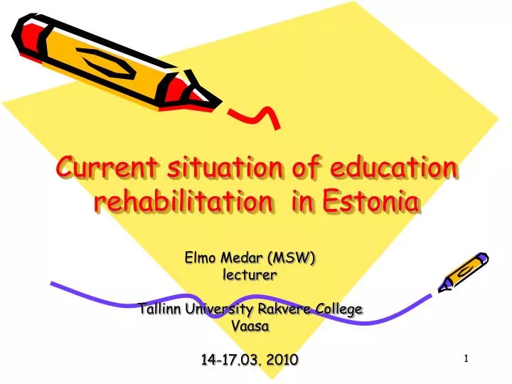 current situation of education rehabilitation in estonia