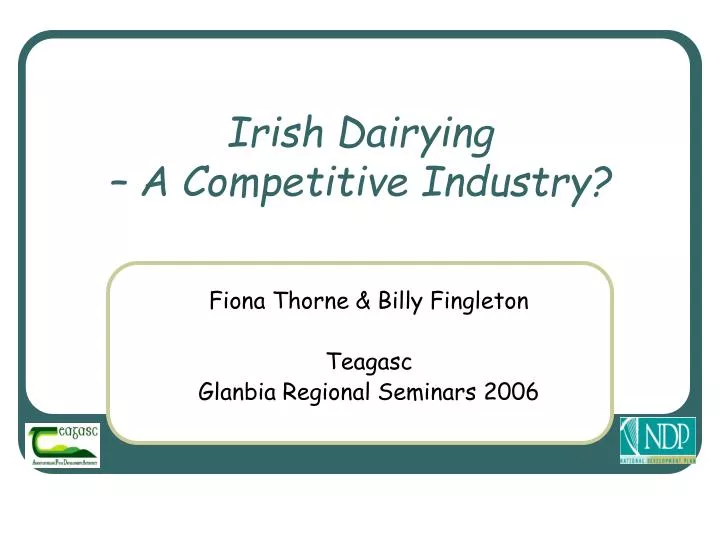 irish dairying a competitive industry