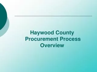 Haywood County Procurement Process Overview