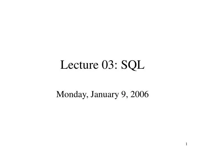 lecture 03 sql