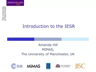 Introduction to the IESR