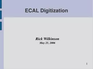 ECAL Digitization