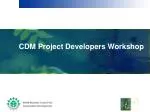 CDM Project Developers Workshop - slide 1