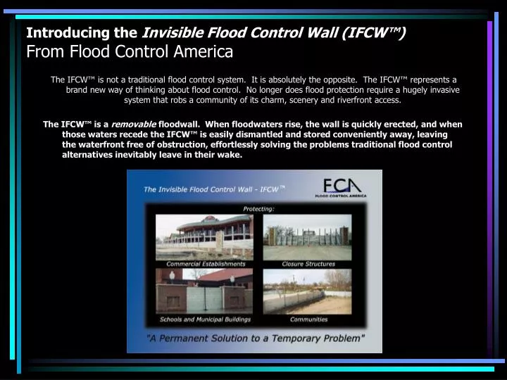 introducing the invisible flood control wall ifcw from flood control america