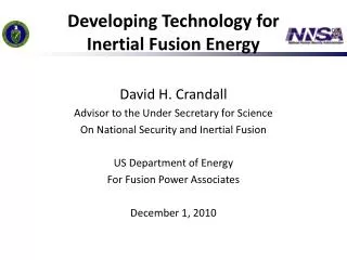 Developing Technology for Inertial Fusion Energy