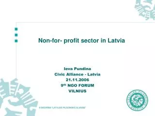 Non-for- profit sector in Latvia