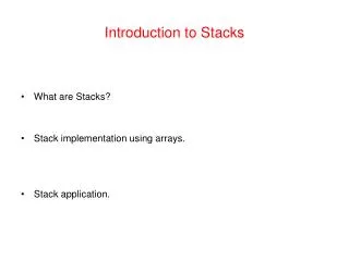 Introduction to Stacks