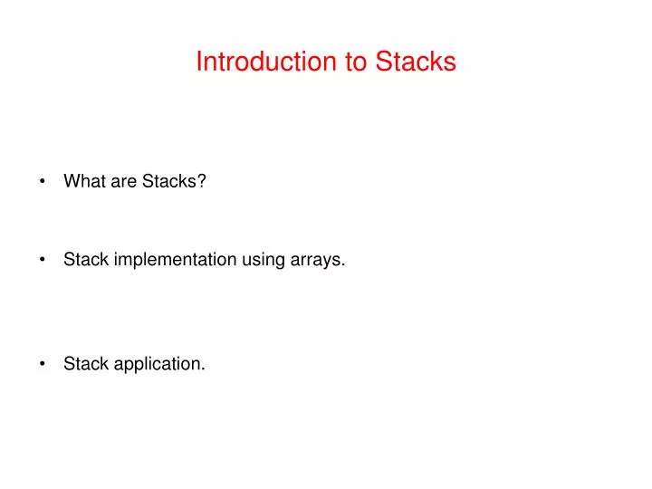 introduction to stacks