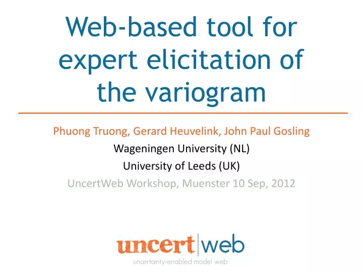 web based tool for expert elicitation of the variogram