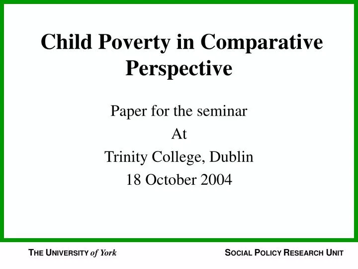 child poverty in comparative perspective