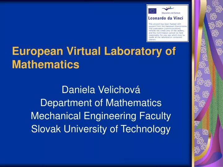 european virtual laboratory of mathematics