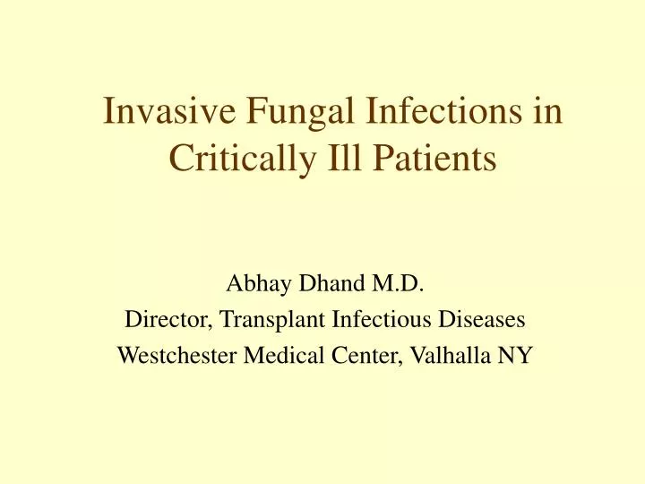 invasive fungal infections in critically ill patients