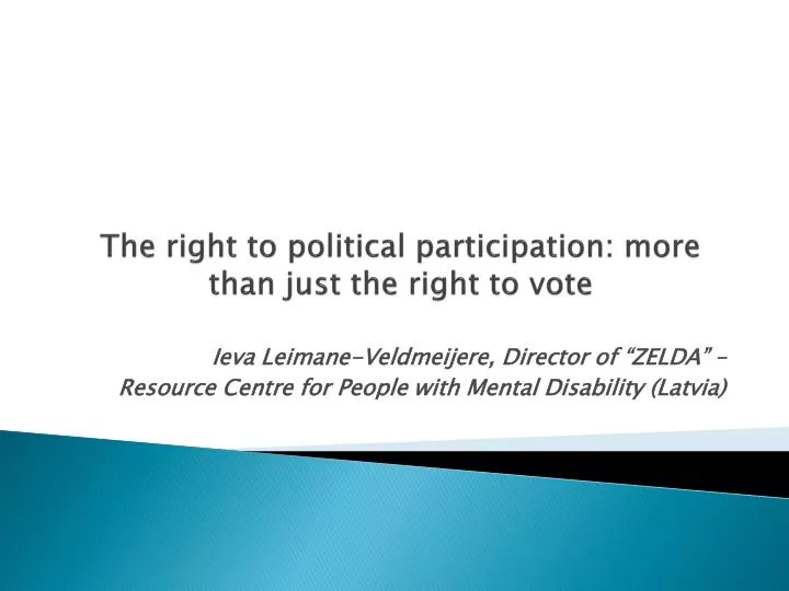 the right to political participation more than just the right to vote