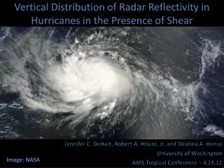Vertical Distribution of Radar Reflectivity in Hurricanes in the Presence of Shear