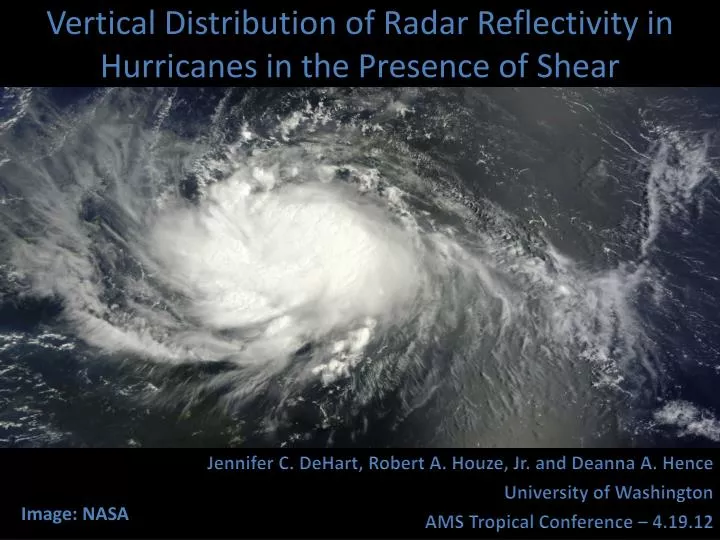 vertical distribution of radar reflectivity in hurricanes in the presence of shear