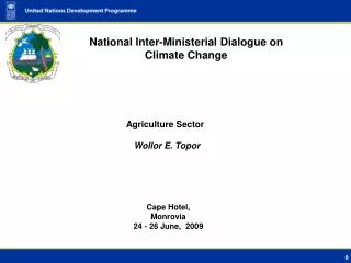 National Inter-Ministerial Dialogue on Climate Change