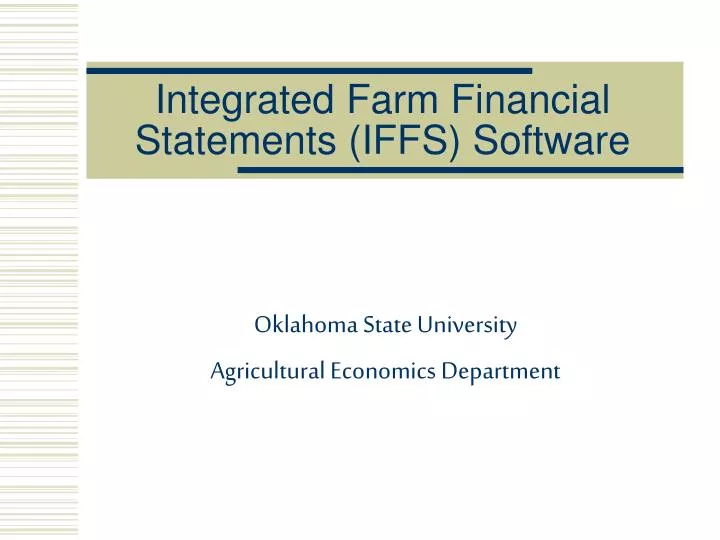 integrated farm financial statements iffs software