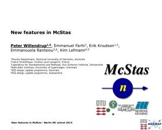 New features in McStas