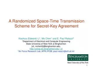 A Randomized Space-Time Transmission Scheme for Secret-Key Agreement