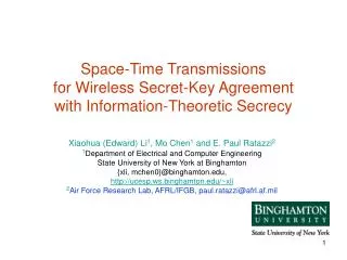 Space-Time Transmissions for Wireless Secret-Key Agreement with Information-Theoretic Secrecy