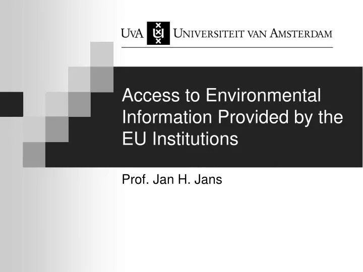 access to environmental information provided by the eu institutions