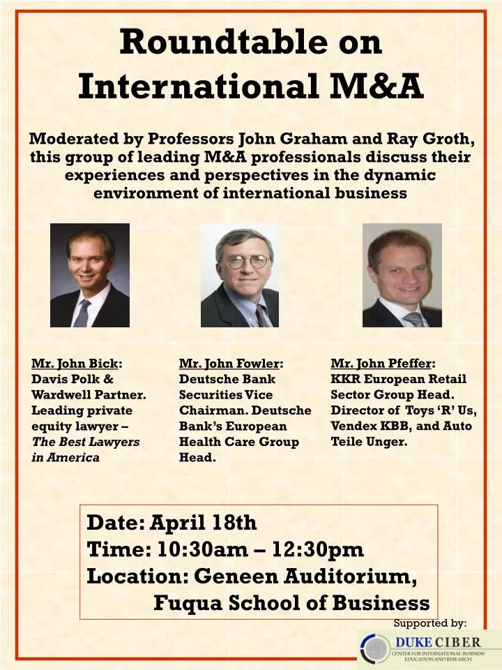 roundtable on international m a