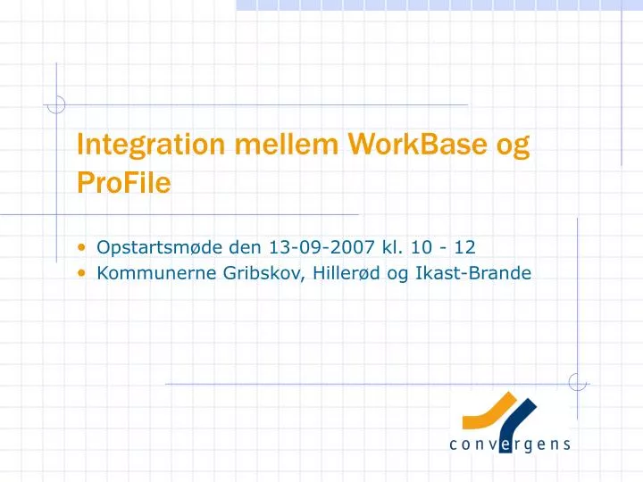 integration mellem workbase og profile