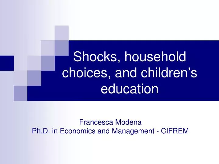 shocks household choices and children s education