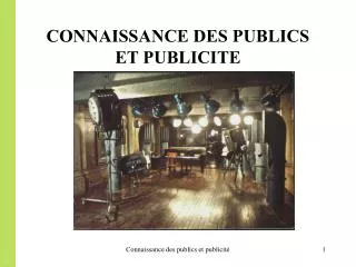 connaissance des publics et publicite