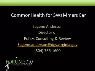 CommonHealth for SWaMmers Ear