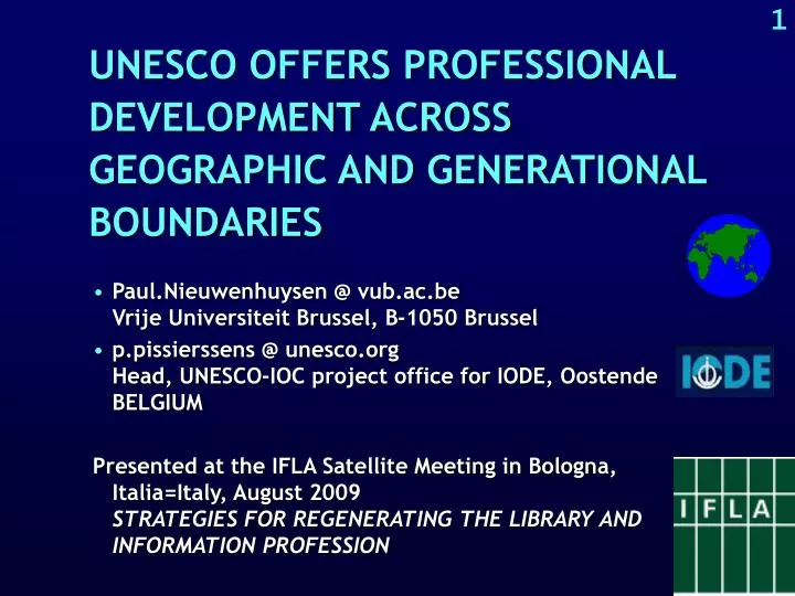 unesco offers professional development across geographic and generational boundaries