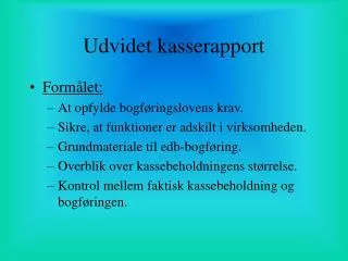 udvidet kasserapport