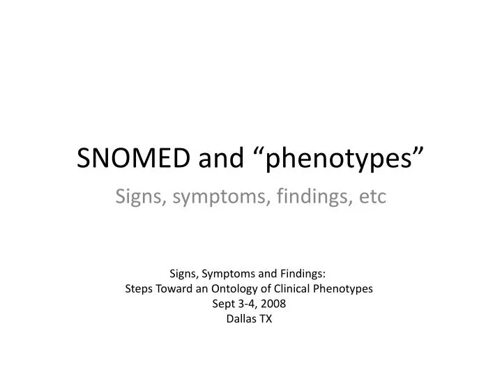 snomed and phenotypes