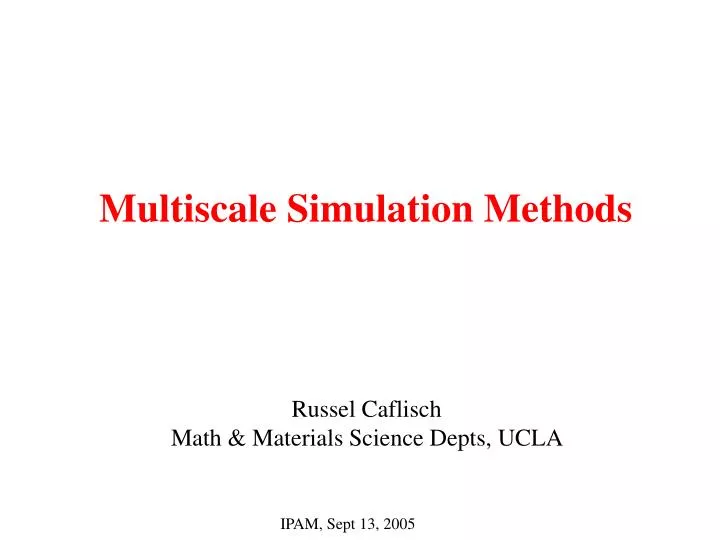 multiscale simulation methods