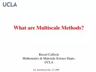 What are Multiscale Methods?