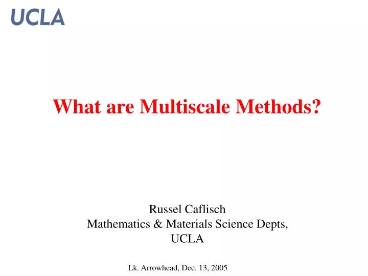 what are multiscale methods