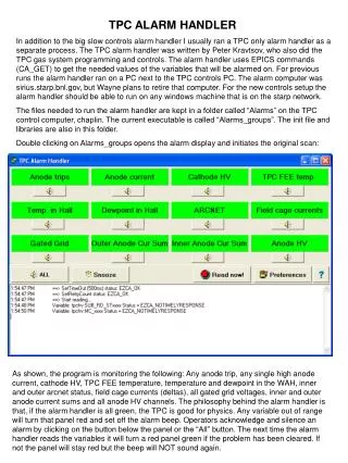 TPC ALARM HANDLER