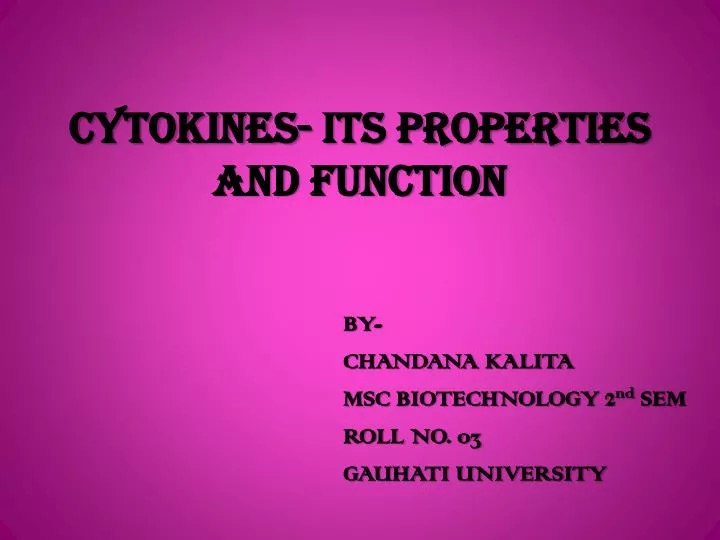 cytokines its properties and function