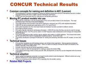 CONCUR Technical Results