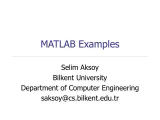 MATLAB Examples