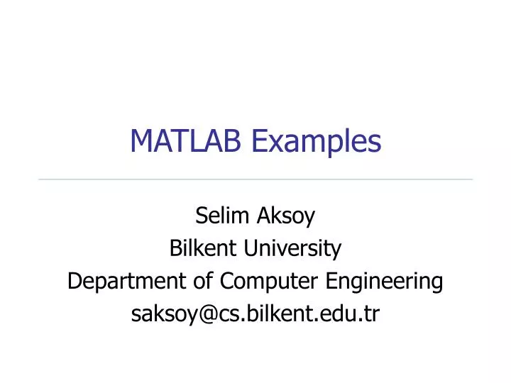 matlab examples