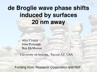de Broglie wave phase shifts induced by surfaces 20 nm away
