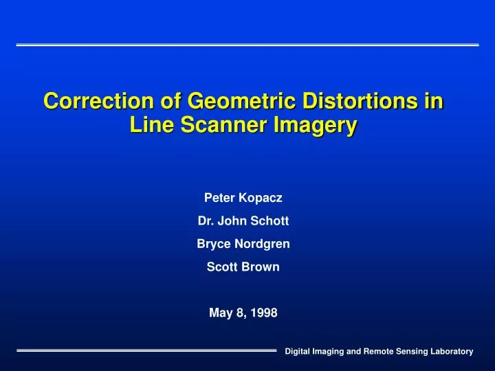 correction of geometric distortions in line scanner imagery