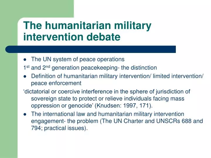 the humanitarian military intervention debate