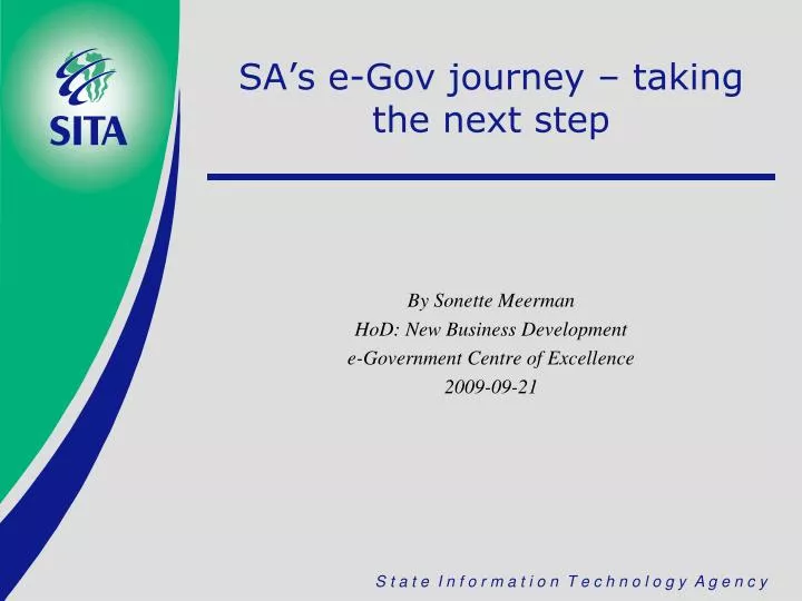sa s e gov journey taking the next step