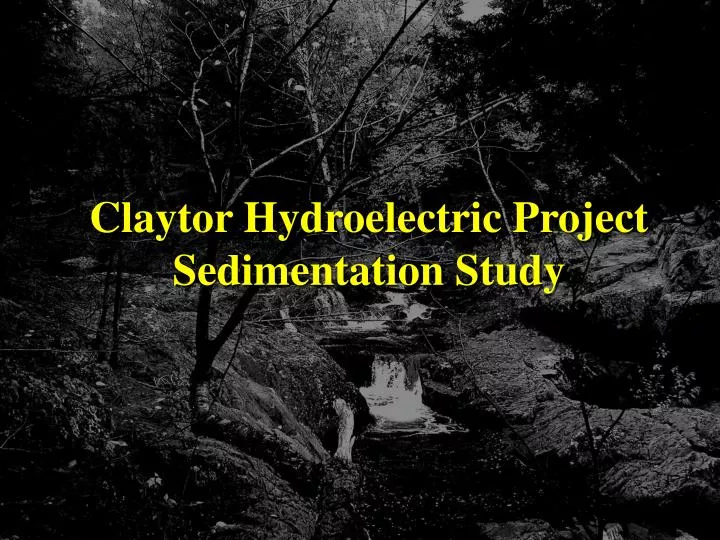 claytor hydroelectric project sedimentation study