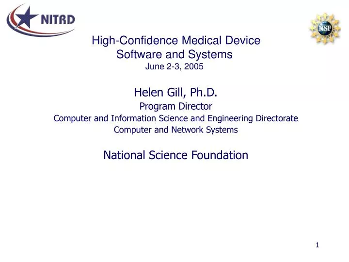 high confidence medical device software and systems june 2 3 2005