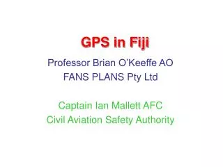 GPS in Fiji